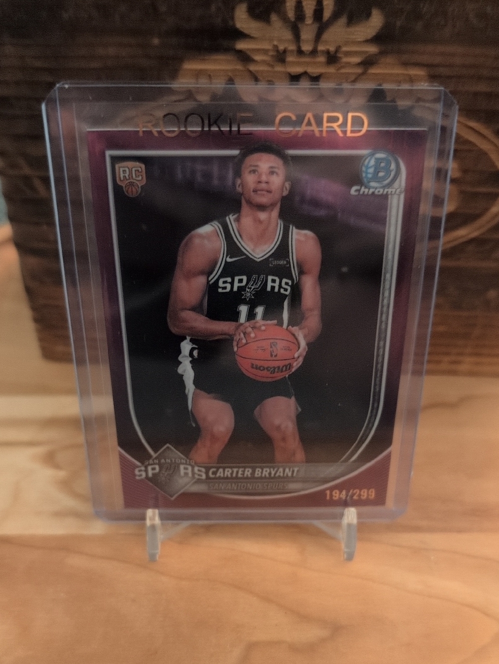 2025-26 Bowman Chrome Carter Bryant Rookie Card Purple Mojo Refractor #194/299